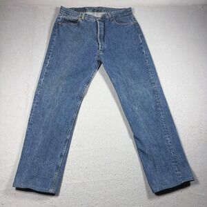 VTG Levis 501 Jeans Mens 38x34 Straight Leg Medium Wash Button Fly Made in USA